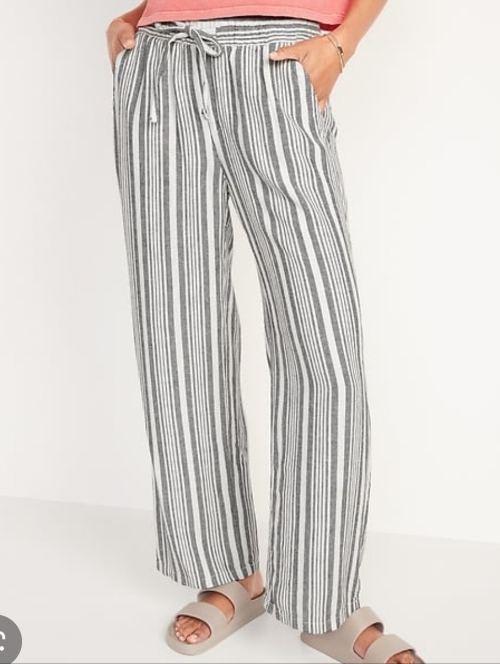 NWOT Wide-Leg Linen Blend Pants -